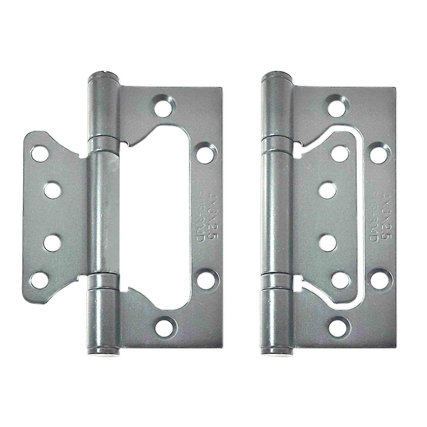 PorteGuard Butterfly Door Hinges (3 Pack) - Silver