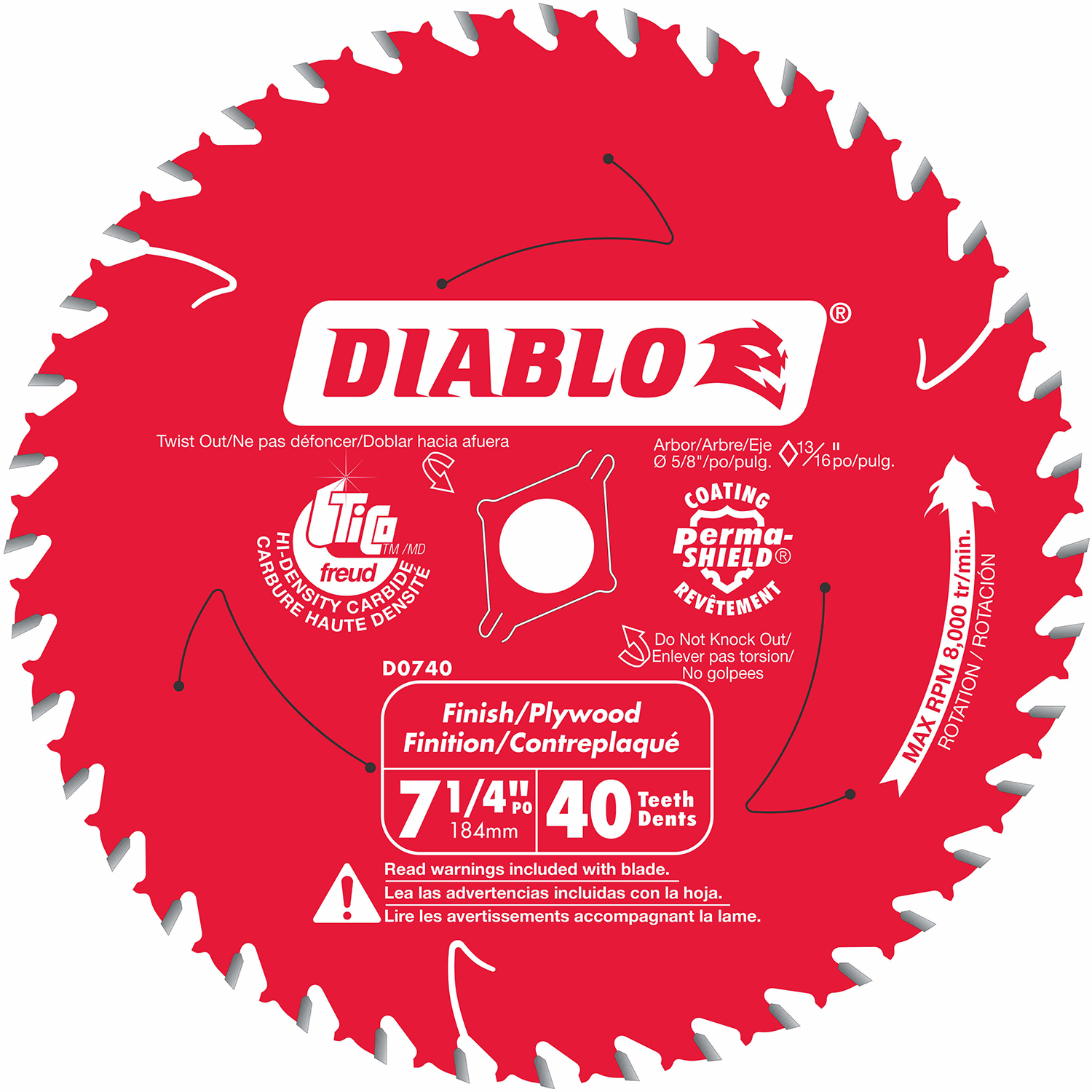 Diablo Small Diameter Finishing Circular Blade 1/4 x 40