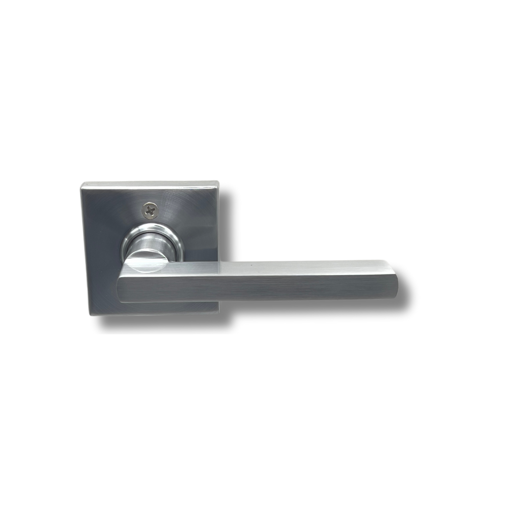 PorteGuard Door Handle - Heavy Duty Dummy Lever Set - Satin Chrome - CDH-09-DUM-SC