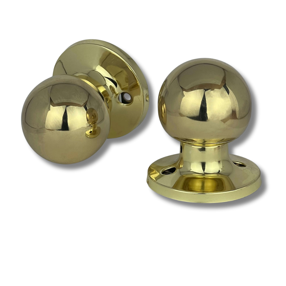 PorteGuard Door Handle - Round - Dummy Lever Set - Polished Brass - CDH-10-DUM-PB