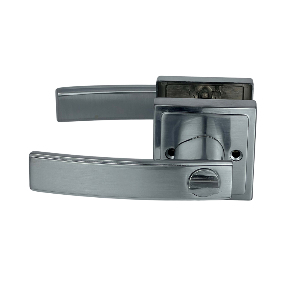 PorteGuard Door Handle - Heavy Duty Entrance Lever Set - Satin Chrome - CDH-01-ET-SC