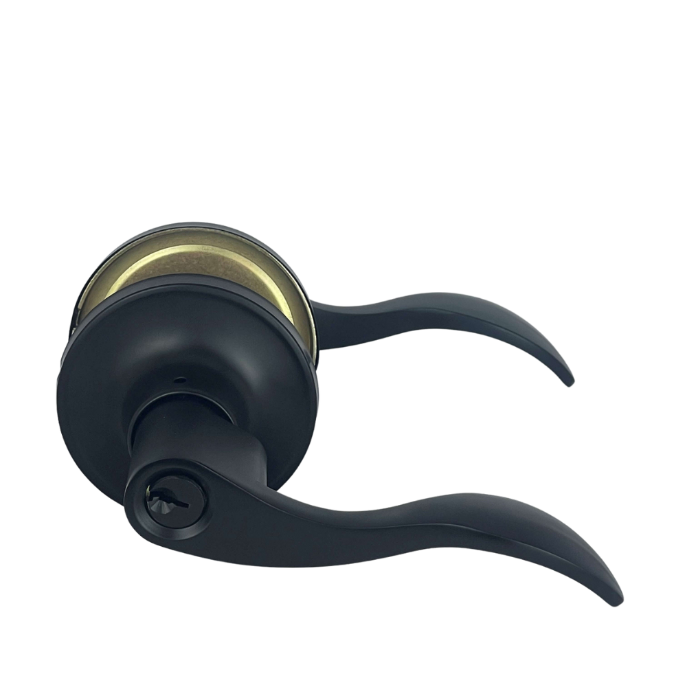 PorteGuard Door Handle - Entrance Lever Set - Matte Black - CDH-02-ET-MB