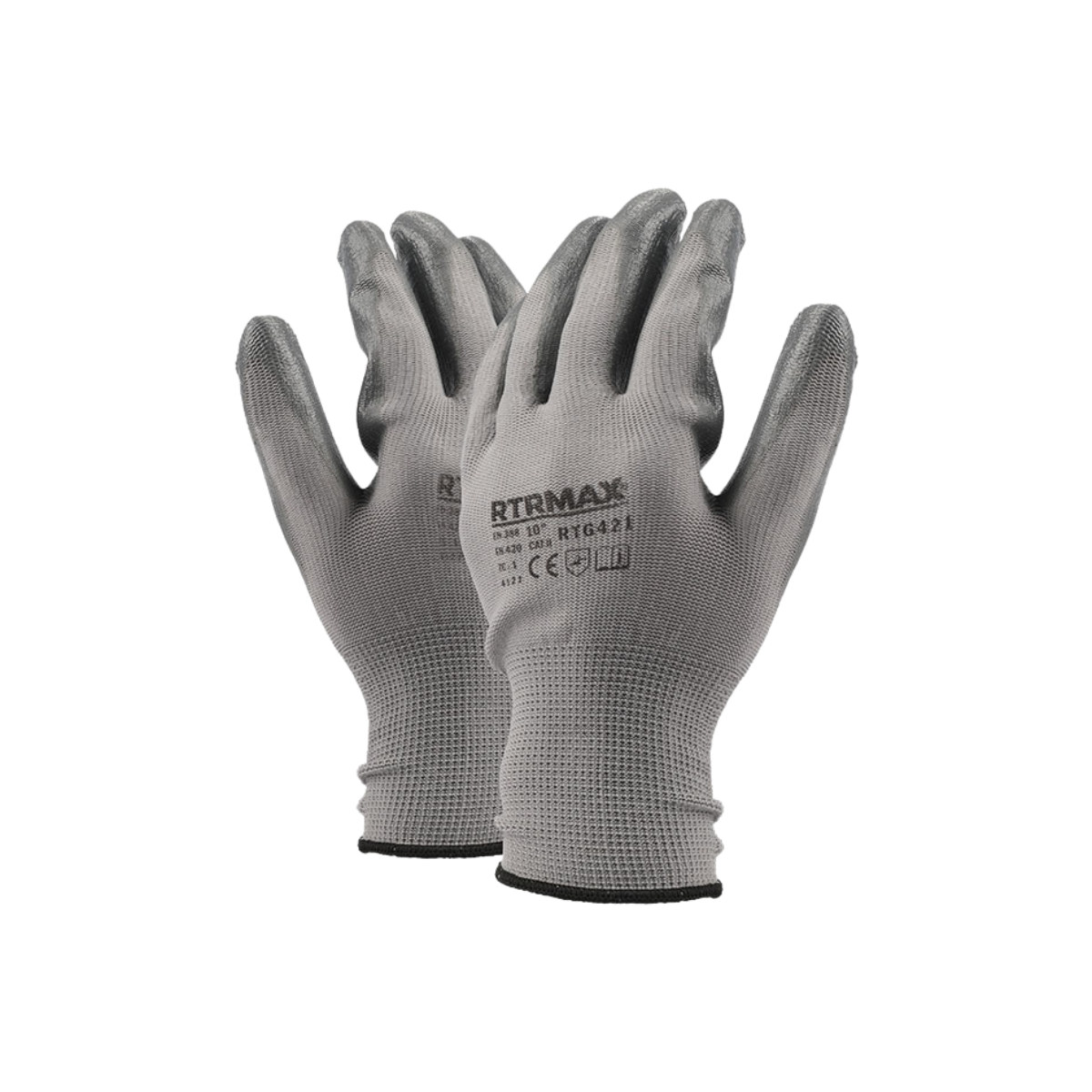 RTRMAX - RTG421 - Nitrile Glove 10 Grey Color with Grey Poly