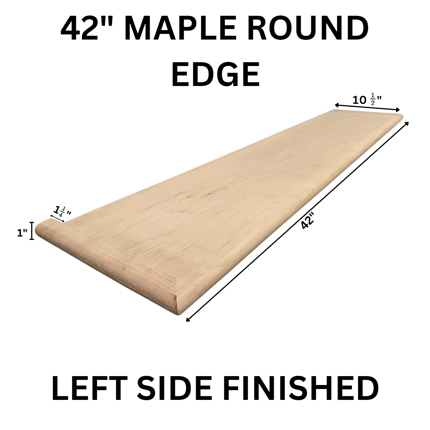 Maple Round Edge Tread 42 Left MRETL-42