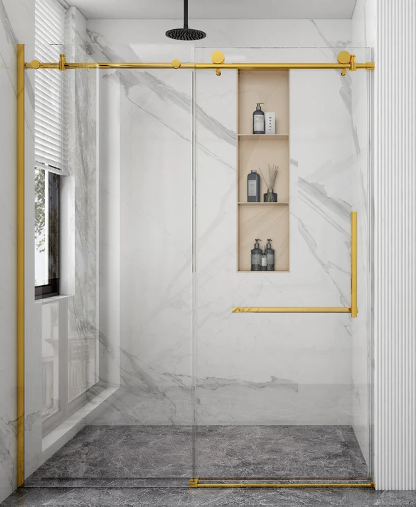 Shower Door Glass - 48" X 72" Brushed Gold