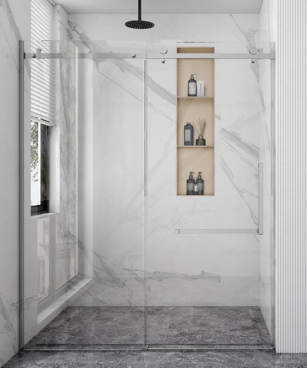 Shower Door Glass - 48" X 72" Silver