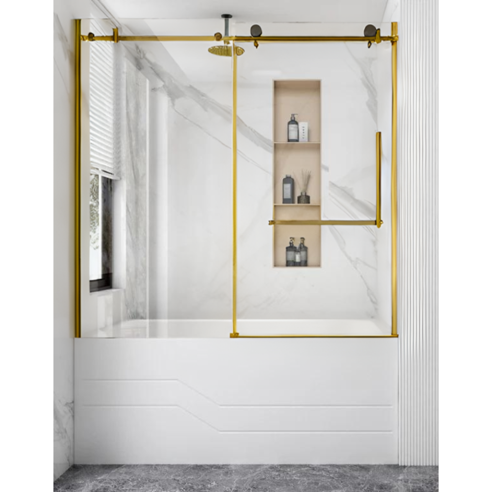 Shower Door Glass (for tub) - 59" X 60" Gold