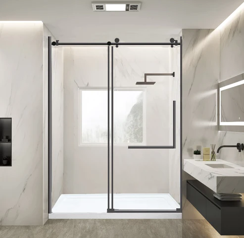 Shower Door Glass -  60" X 72" Black